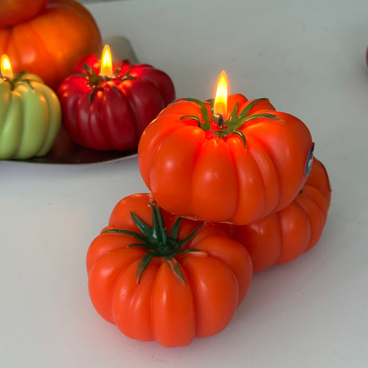 HEIRLOOM TOMATO CANDLES(Heirloom tomato Shaped Candle) - 3 PACK.