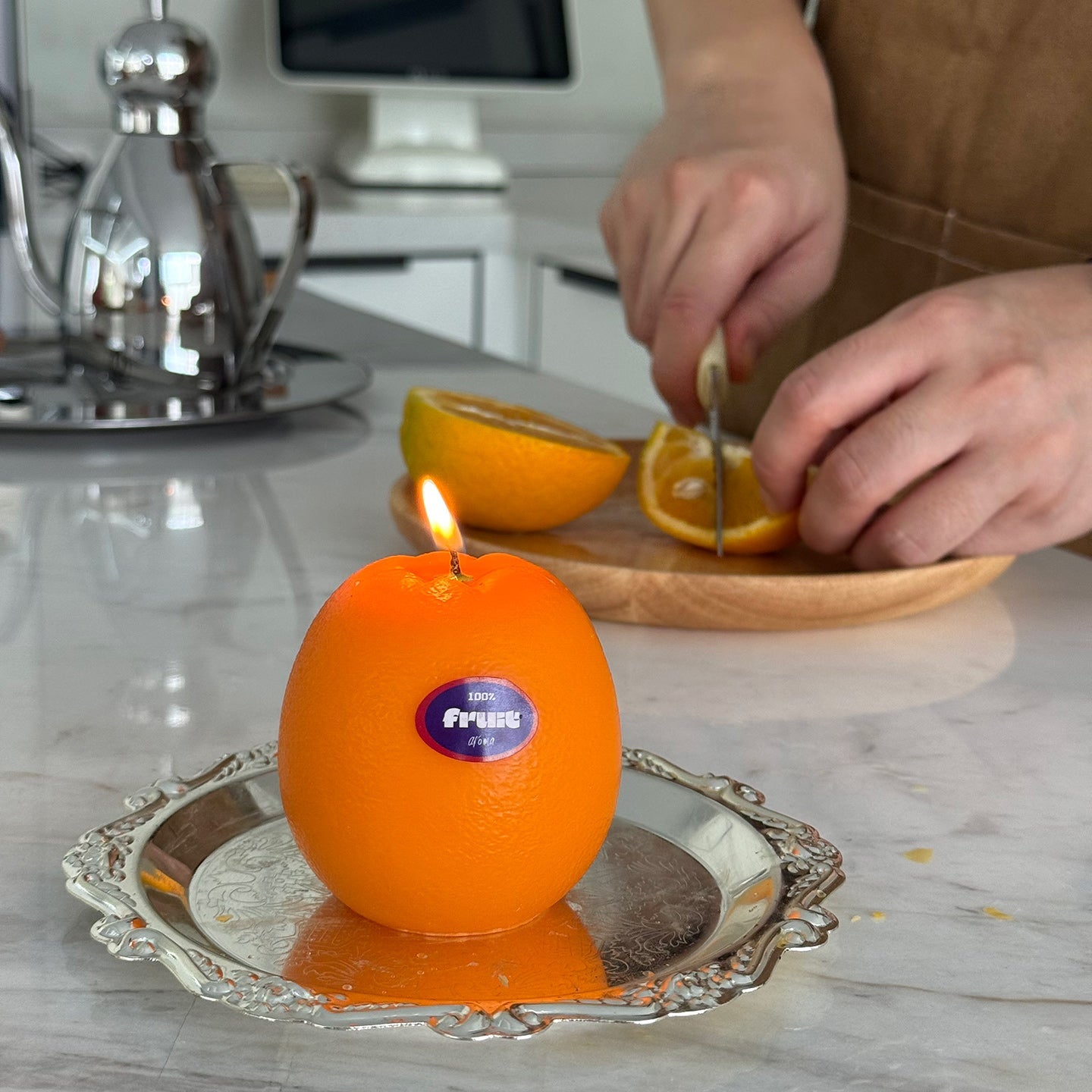 ORANGE SCENTED CANDLE (Orange Shaped Candle)