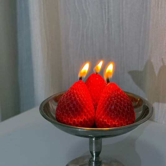 STRAWBERRY SCENTED CANDLES(Strawberry Shaped Candle) - 8 PACK