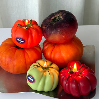 GREEN HEIRLOOM TOMATO SCENTED CANDLE (Green Heirloom tomato Shaped Candle)