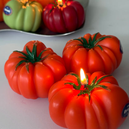 ORANGE HEIRLOOM TOMATO SCENTED CANDLE (Orange Heirloom tomato Shaped Candle)