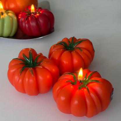 ORANGE HEIRLOOM TOMATO SCENTED CANDLE (Orange Heirloom tomato Shaped Candle)
