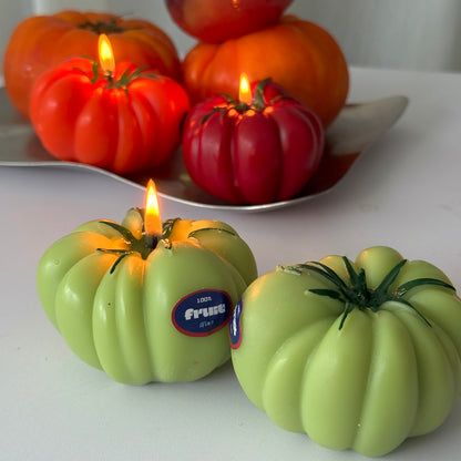 GREEN HEIRLOOM TOMATO SCENTED CANDLE (Green Heirloom tomato Shaped Candle)