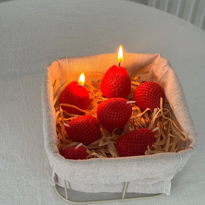 STRAWBERRY SCENTED CANDLES(Strawberry Shaped Candle) - 8 PACK