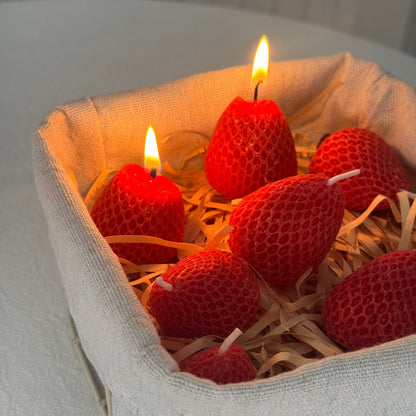 STRAWBERRY SCENTED CANDLES(Strawberry Shaped Candle) - 8 PACK